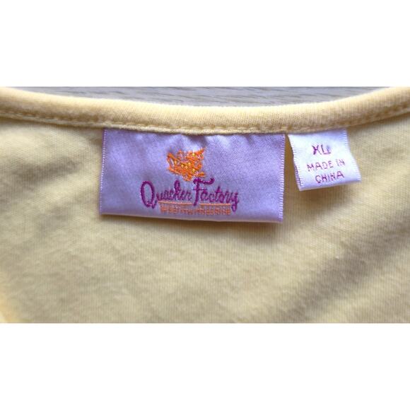 Top/Blouse-Quacker Factory-Yellow-V-Neck-Rhinestones-Sequins-3/4 Sleeves-XL - Picture 5 of 12